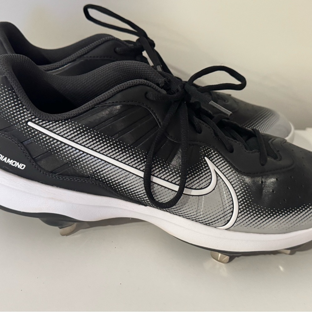Nike Men's Alpha Huarache Black Baseball Metal Cleats size 12